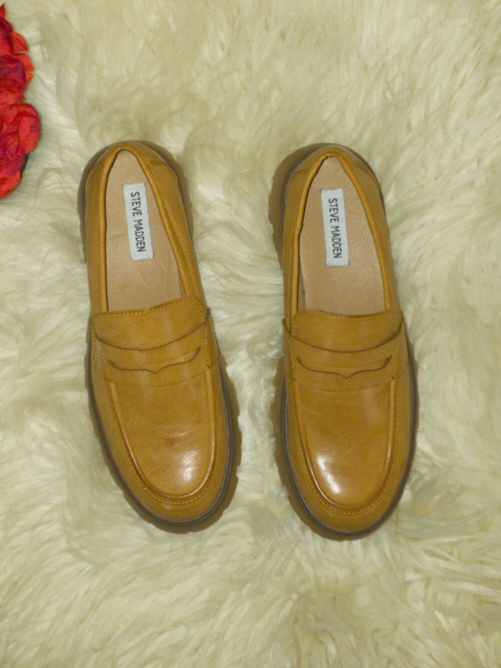 🔥 Steve Madden Cognac Tan Penny Loafers — Classic Preppy Minimalist 11